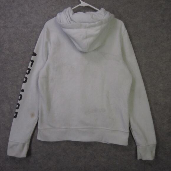 Aeropostale Hoodie Womens Medium White Zip Up Sweatshirt AERO 1987 Graphic - Picture 12 of 16